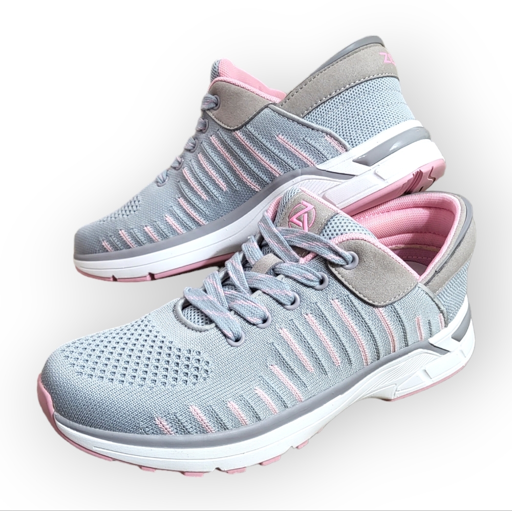 ZEBA Hands-free Slip-on Sneakers in Rose Pink Gray Size 10